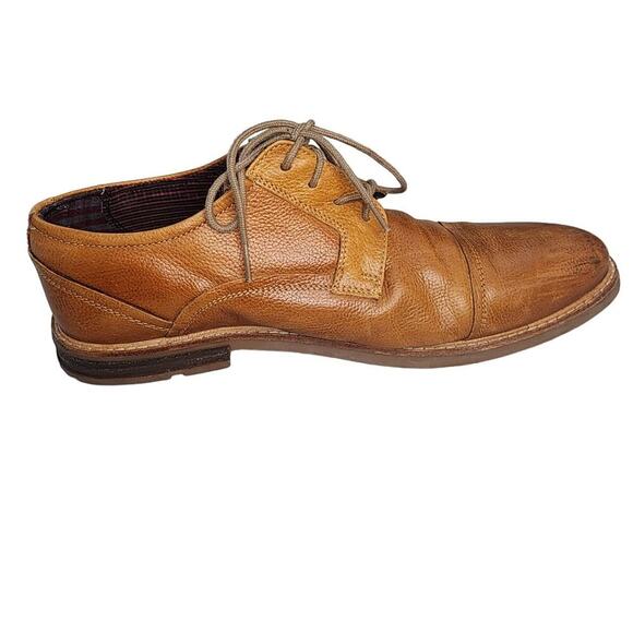Ben Sherman Leon Pebbled Leather Derby Cap Toe Academia Loafers Lt Brown Size 11 - Picture 6 of 8